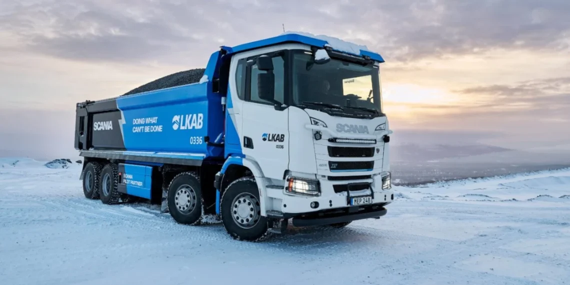 Scania deploys first electric 8x4 mining tipper in Sweden